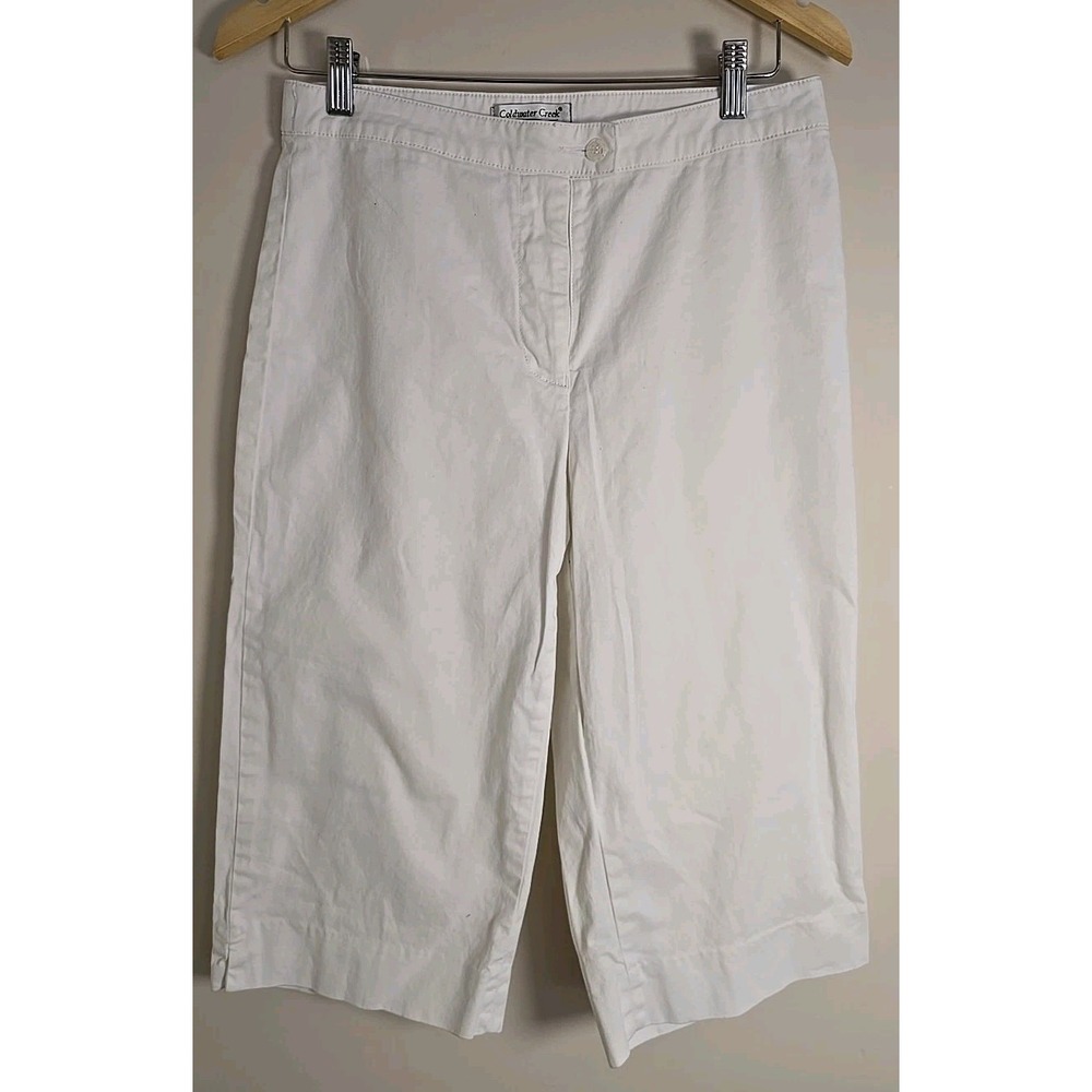Coldwater Creek Women's White Ripstop Calypso‎ Crop Capri Pants Size 14 New